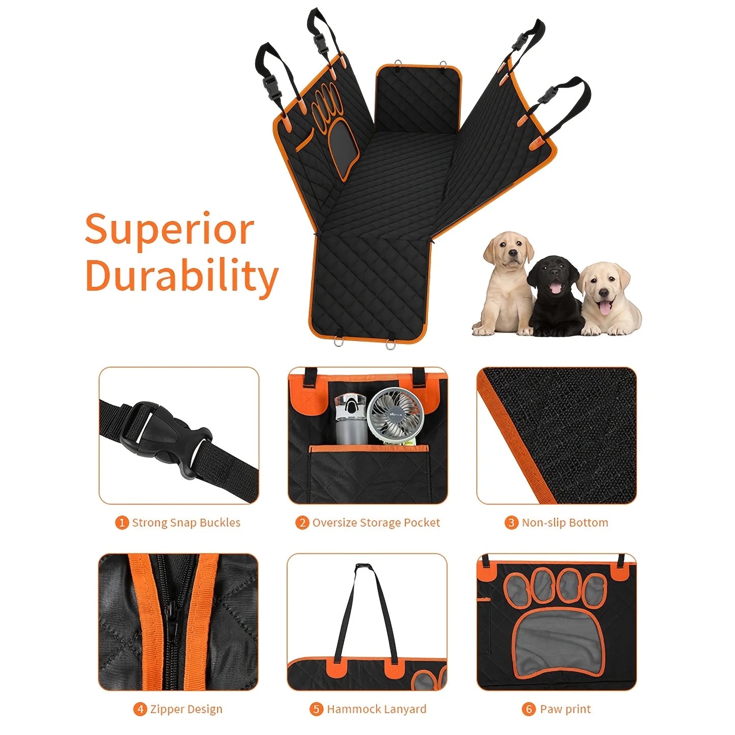 Heavy Duty Scratch Resistant Dog Seat Cover