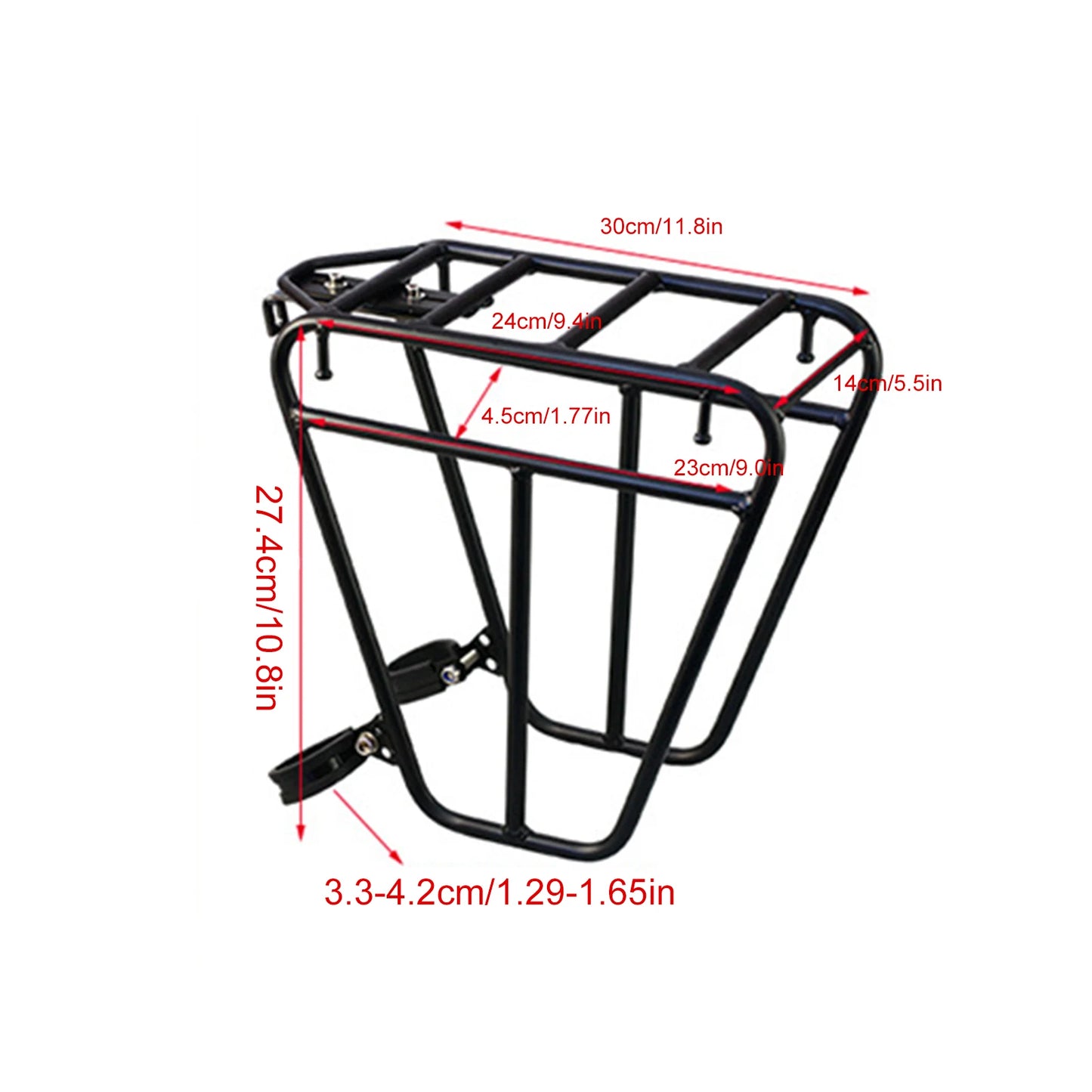 Front Bike Cargo Rack Steel Luggage Bracket Adjustable MTB