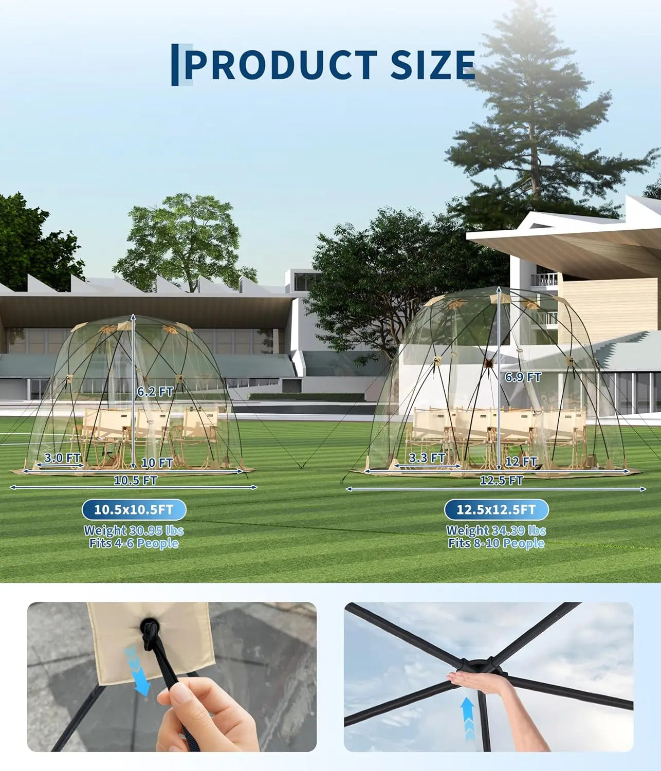 TWISTER.CK Outdoor All Weather Pop Up Garden Dome Tent