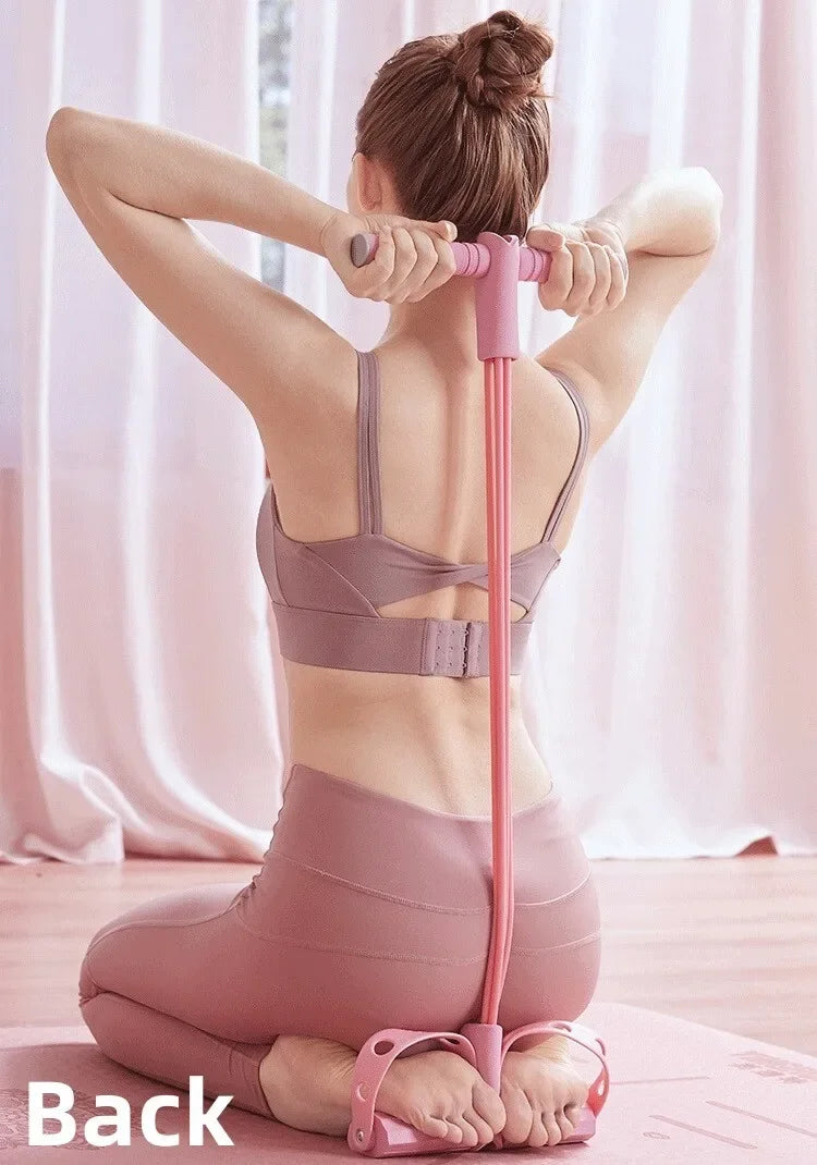 Six Tubes Foot Pedal Resistance Band Body Stretch Rope Yoga