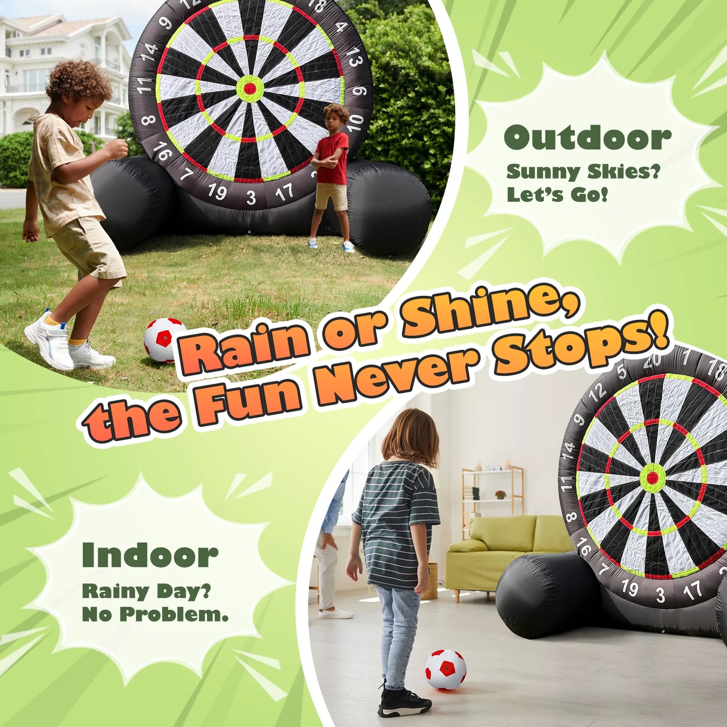 VANCEN Giant Outdoor Inflatable Soccer Darts Board With Blower