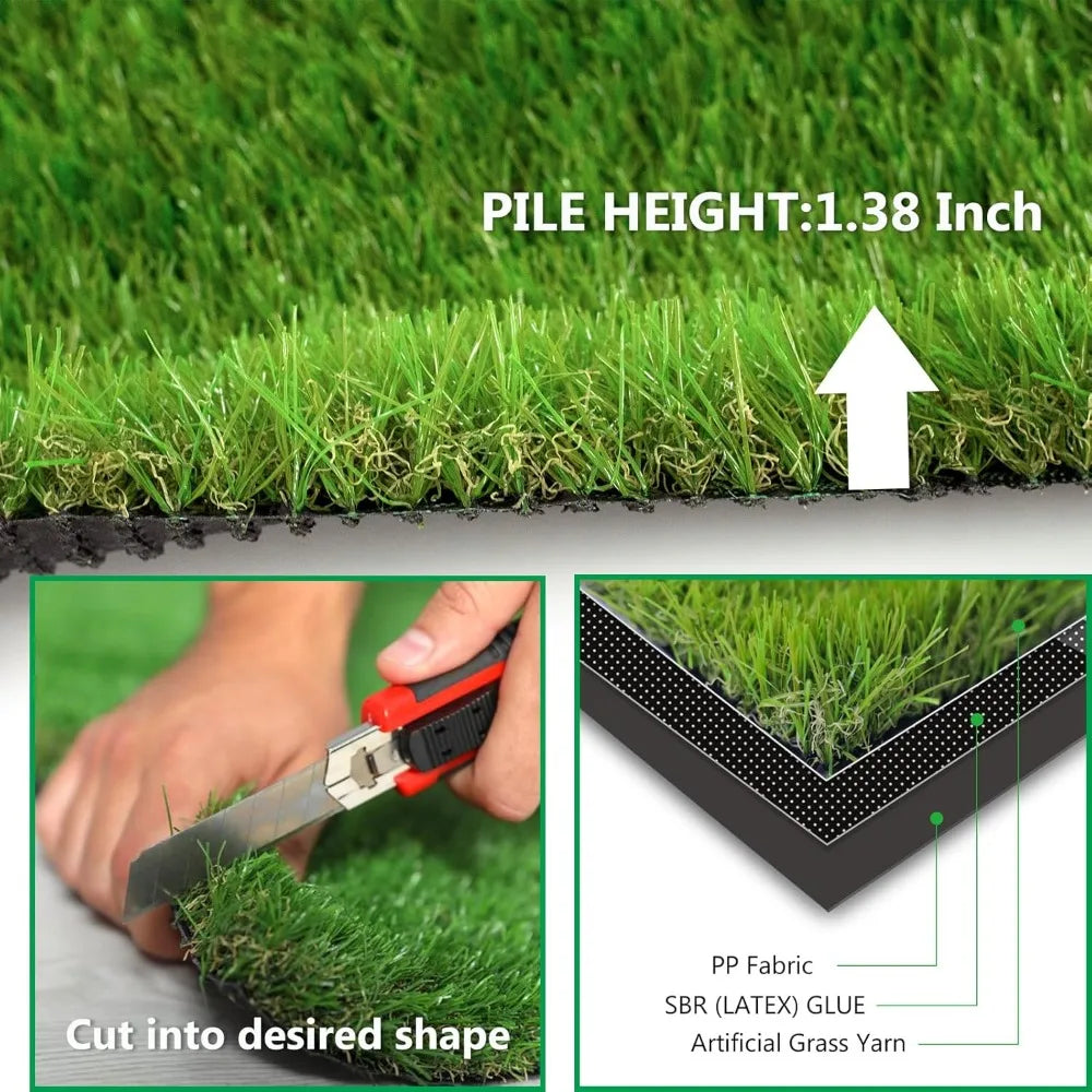 Artificial Grass Rug Outdoor Indoor Pet Turf Realistic Faux Grass
