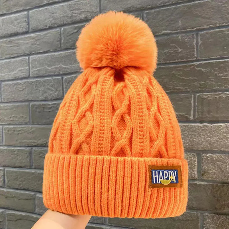 Winter Beanie For Women Fleece Lined Faux Fur Ball Hat