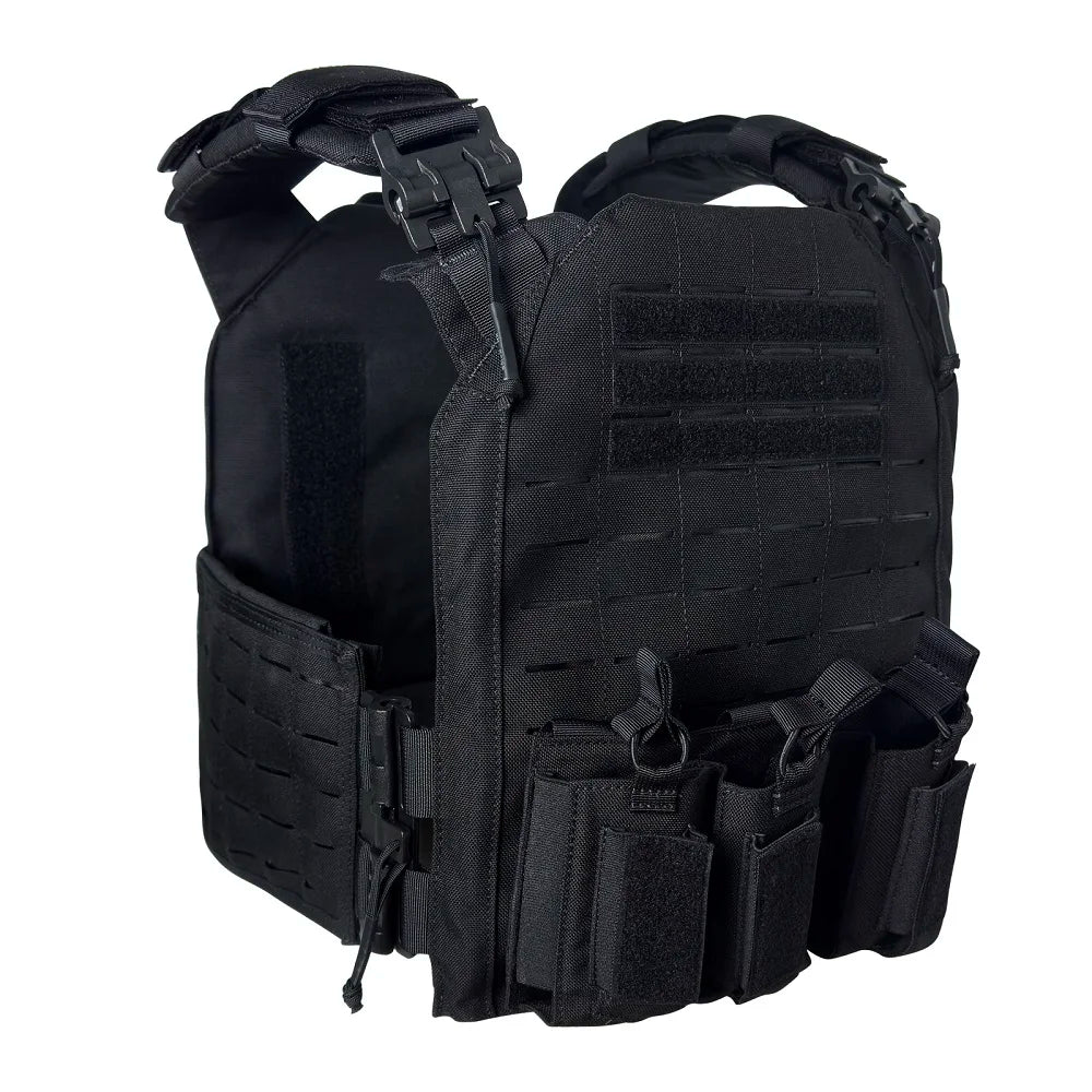 Nylon Tactical Vest With Quick Release And Double Magazine Pouches