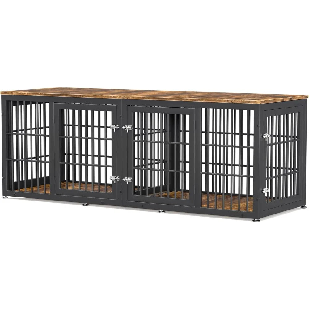 Heavy Duty Double Dog Crate Furniture With Divider