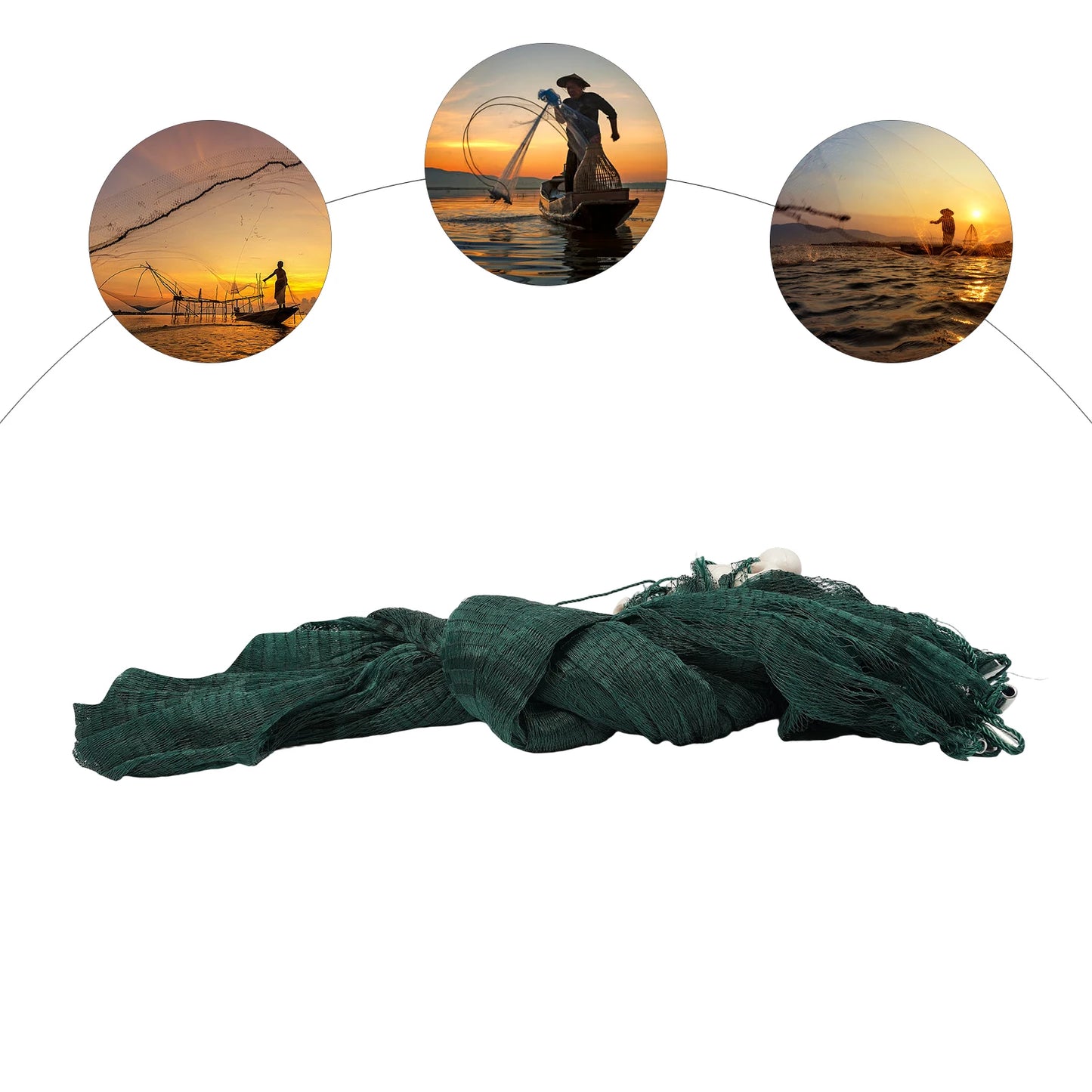 Bymaocar Fishing Net With Weights And Floats For Minnows