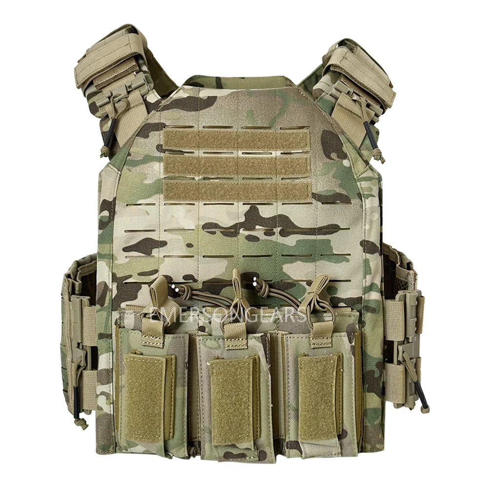 Nylon Tactical Vest With Quick Release And Double Magazine Pouches