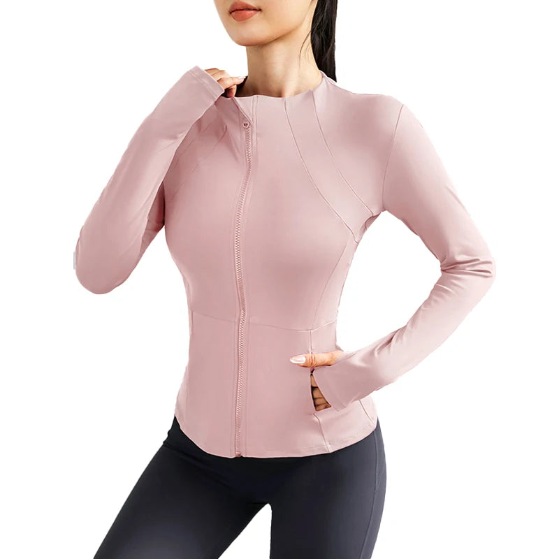 Women's Lightweight Yoga Jacket With Zipper Pockets