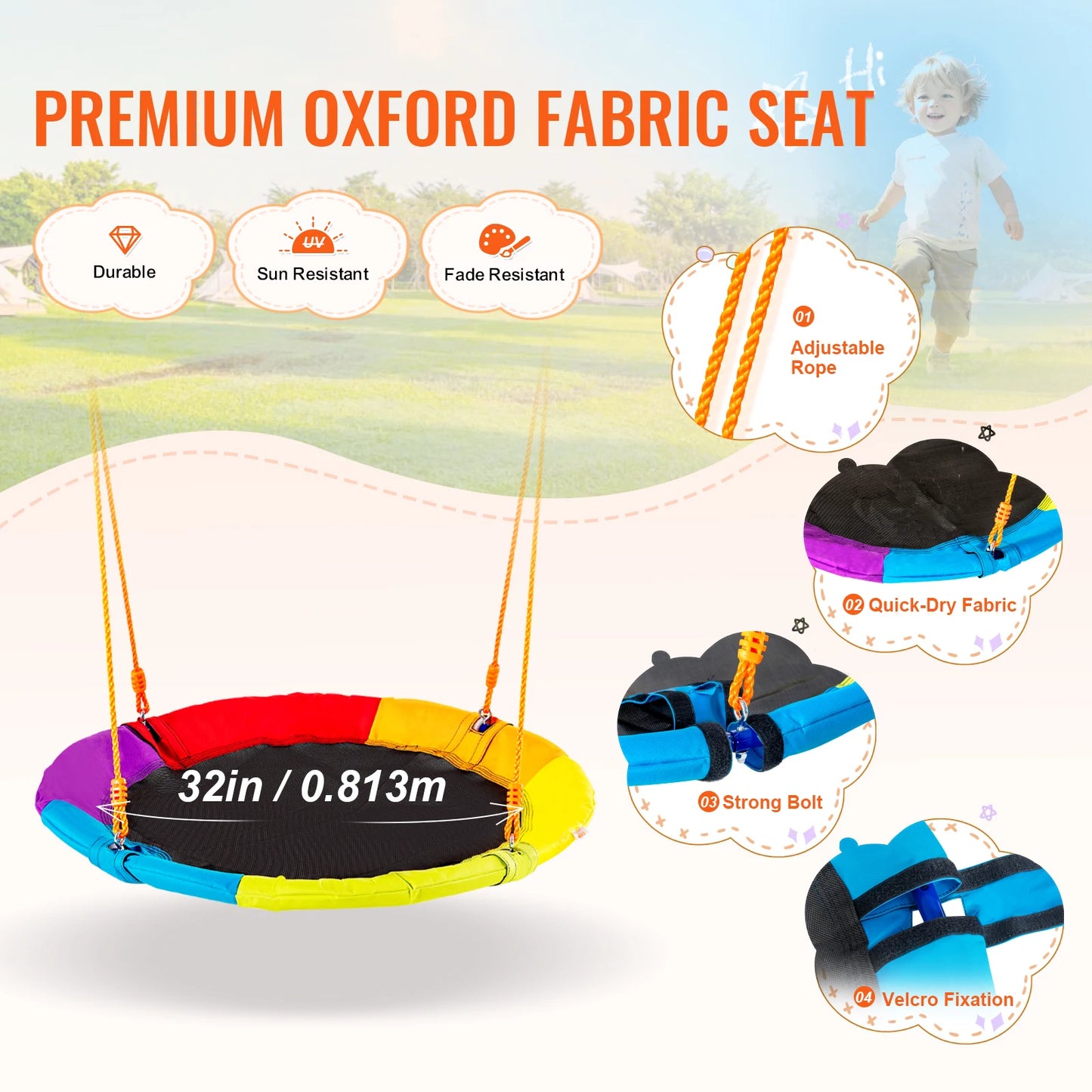 SucceBuy Swing Set With 600 Lbs Capacity And Multiple Seats